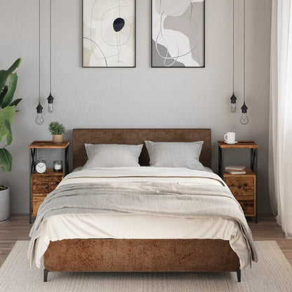 vidaXL Nachttische 2 Stk. Altholz-Optik 34x35,5x70 cm Holzwerkstoff