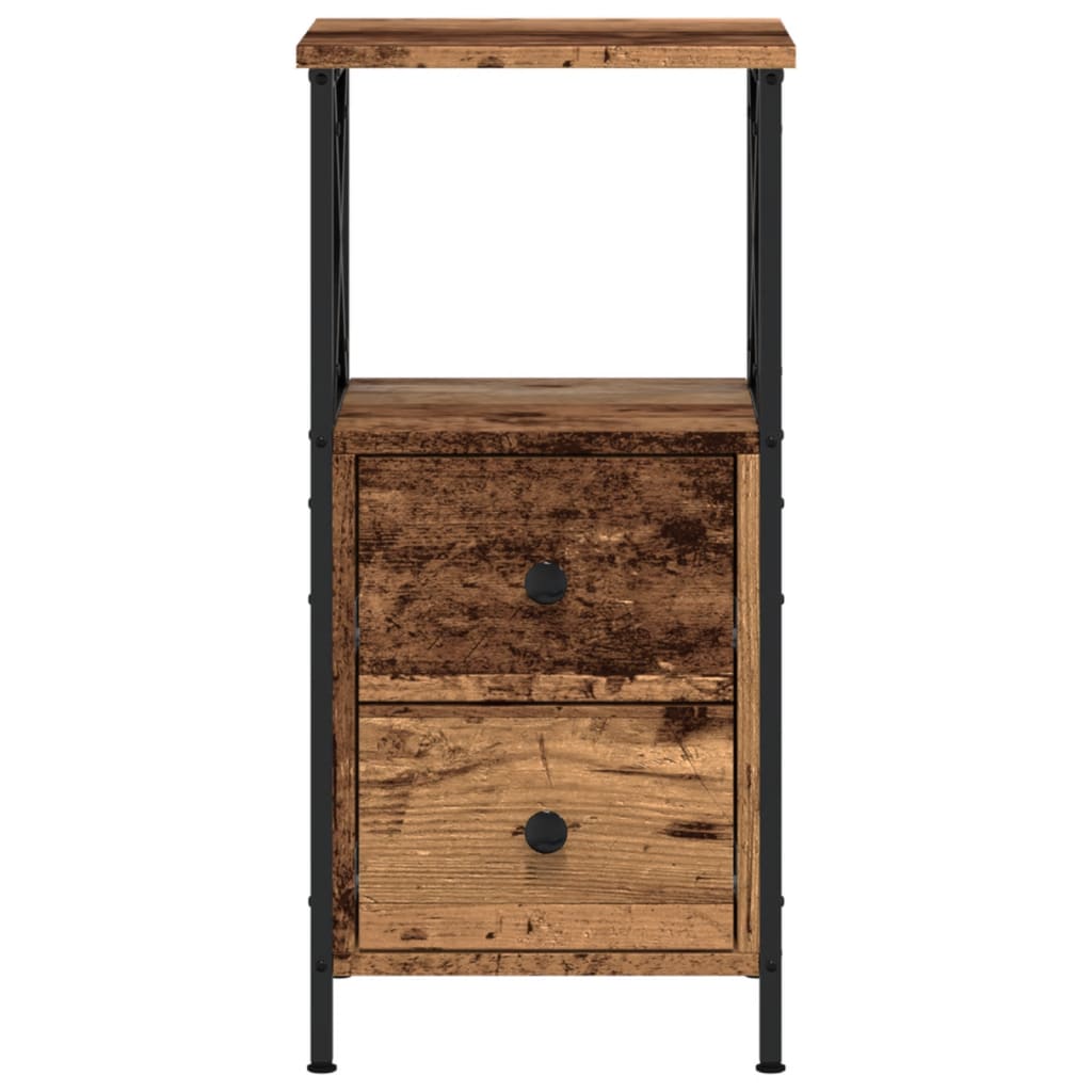 vidaXL Nachttische 2 Stk. Altholz-Optik 34x35,5x70 cm Holzwerkstoff