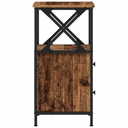 vidaXL Nachttische 2 Stk. Altholz-Optik 34x35,5x70 cm Holzwerkstoff
