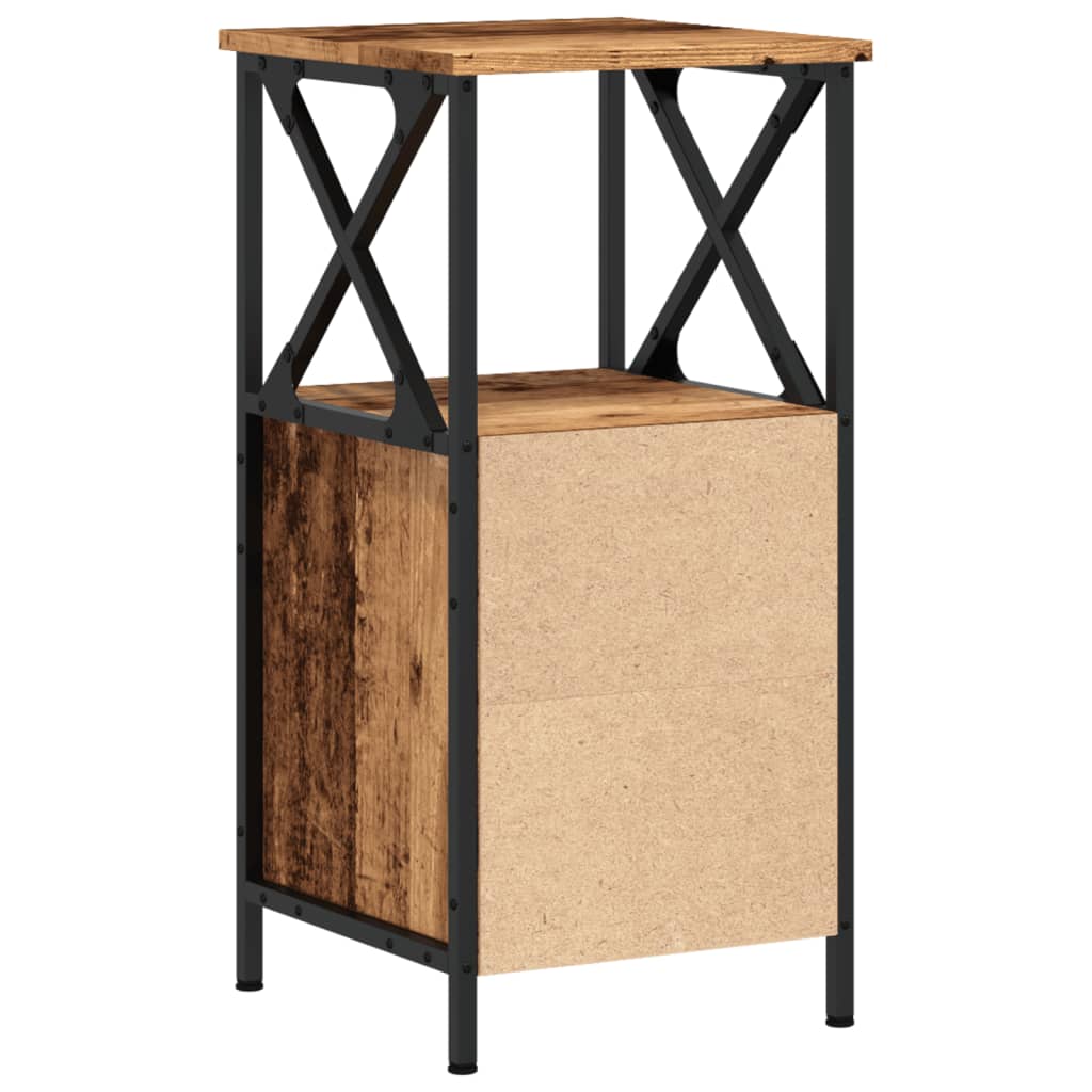 vidaXL Nachttische 2 Stk. Altholz-Optik 34x35,5x70 cm Holzwerkstoff