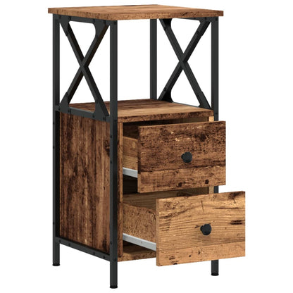 vidaXL Nachttische 2 Stk. Altholz-Optik 34x35,5x70 cm Holzwerkstoff