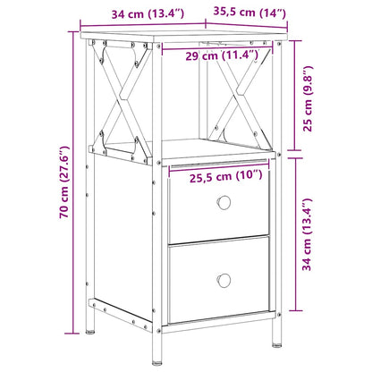 Nachttisch Artisan-Eiche 34x35,5x70 cm Holzwerkstoff