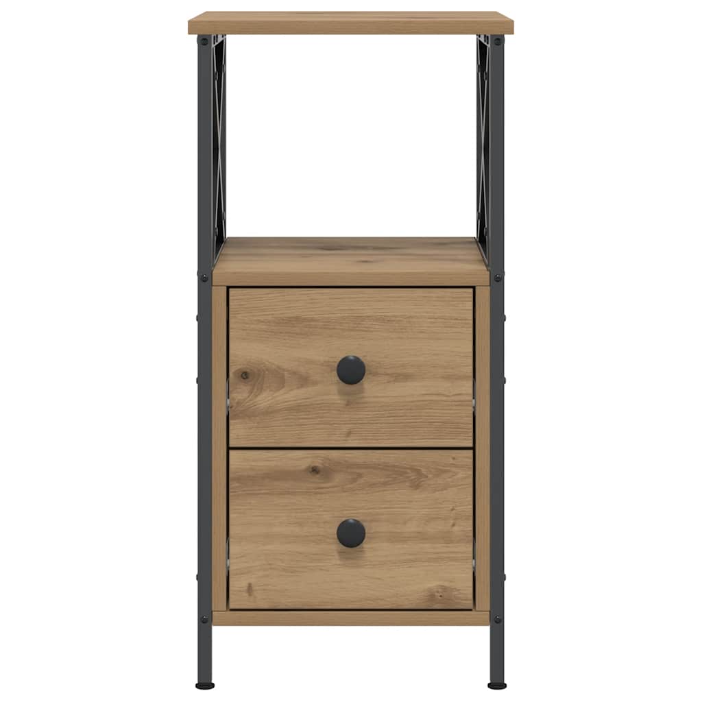 vidaXL Nachttische 2 Stk. Artisan-Eiche 34x35,5x70 cm Holzwerkstoff