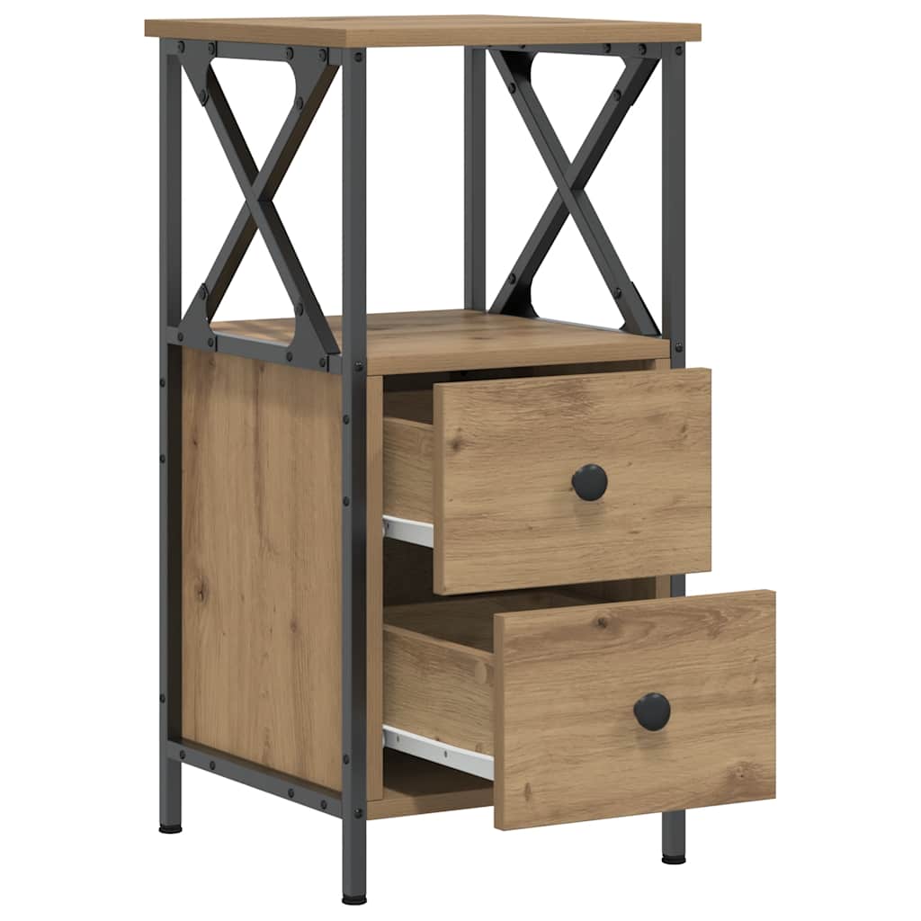 vidaXL Nachttische 2 Stk. Artisan-Eiche 34x35,5x70 cm Holzwerkstoff