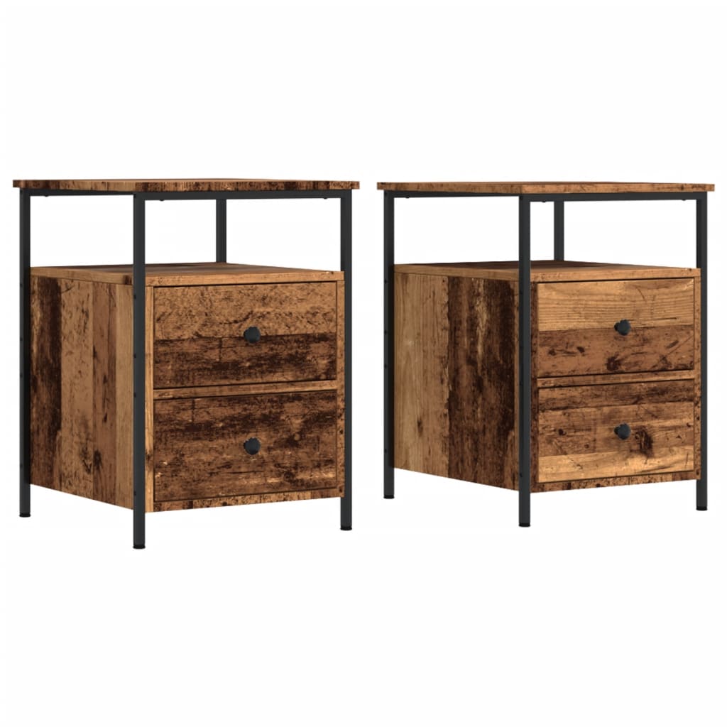 vidaXL Tables de chevet 2 pcs Aspect bois de récupération 44x45x60 cm Bois d'ingénierie