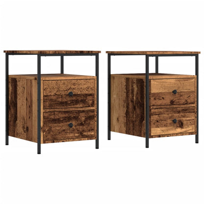 vidaXL Tables de chevet 2 pcs Aspect bois de récupération 44x45x60 cm Bois d'ingénierie