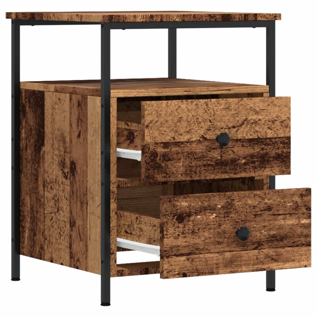 vidaXL Tables de chevet 2 pcs Aspect bois de récupération 44x45x60 cm Bois d'ingénierie