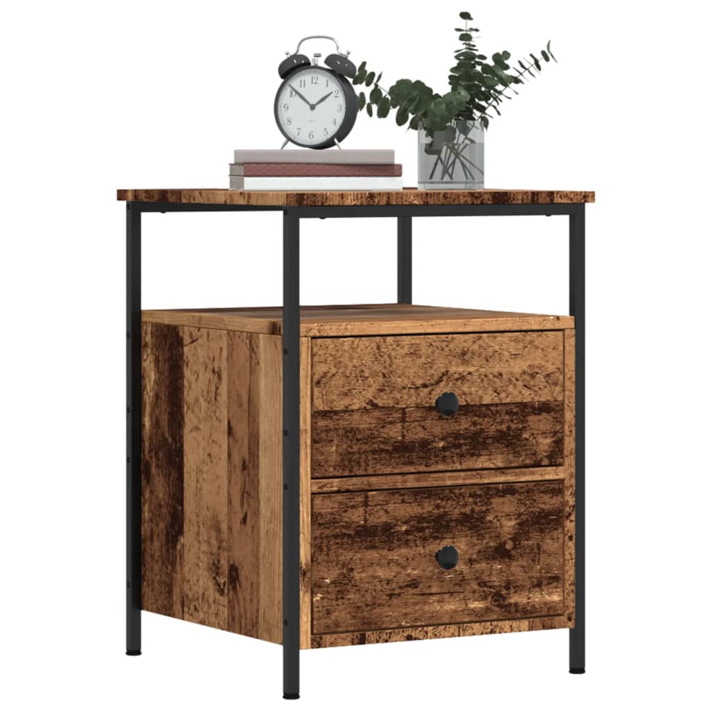 vidaXL Tables de chevet 2 pcs Aspect bois de récupération 44x45x60 cm Bois d'ingénierie