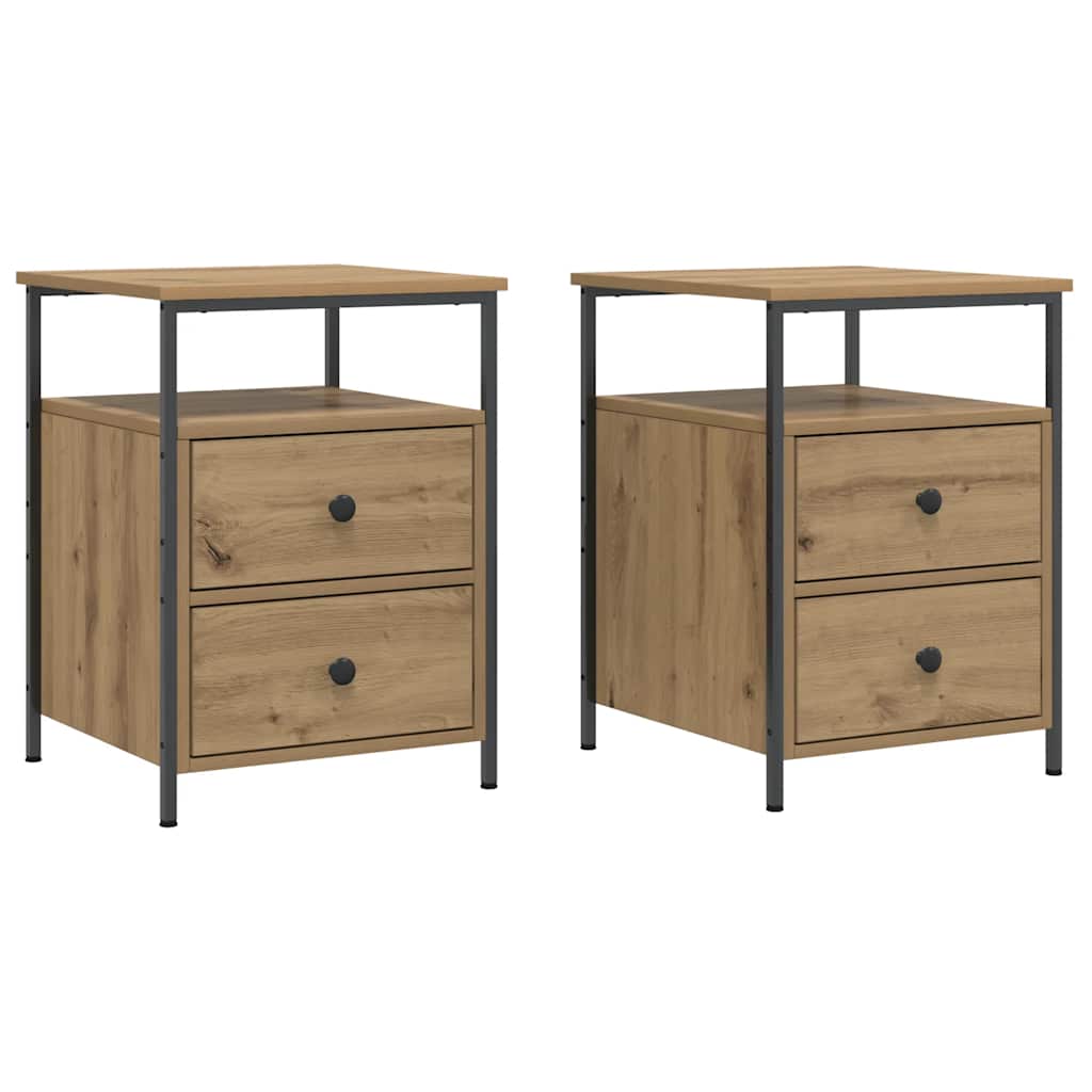 vidaXL Tables de chevet 2 pcs Chêne artisan 44x45x60 cm Bois d'ingénierie