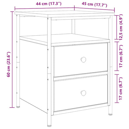 vidaXL Tables de chevet 2 pcs Chêne artisan 44x45x60 cm Bois d'ingénierie