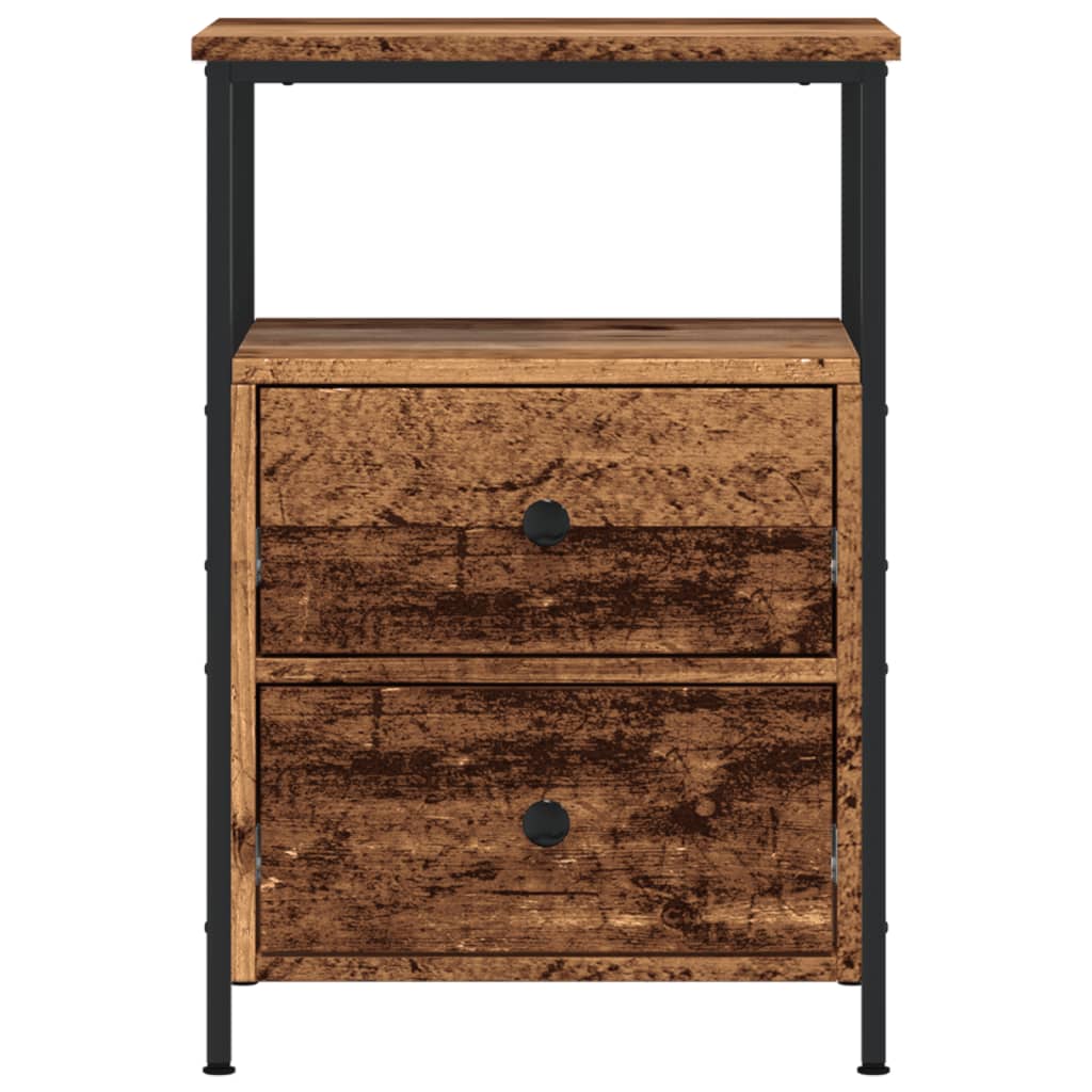 vidaXL Table de chevet aspect bois recyclé 34x35,5x50 cm bois d'ingénierie