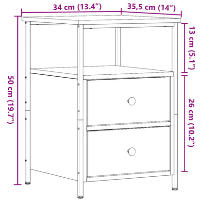 vidaXL Table de chevet aspect bois recyclé 34x35,5x50 cm bois d'ingénierie
