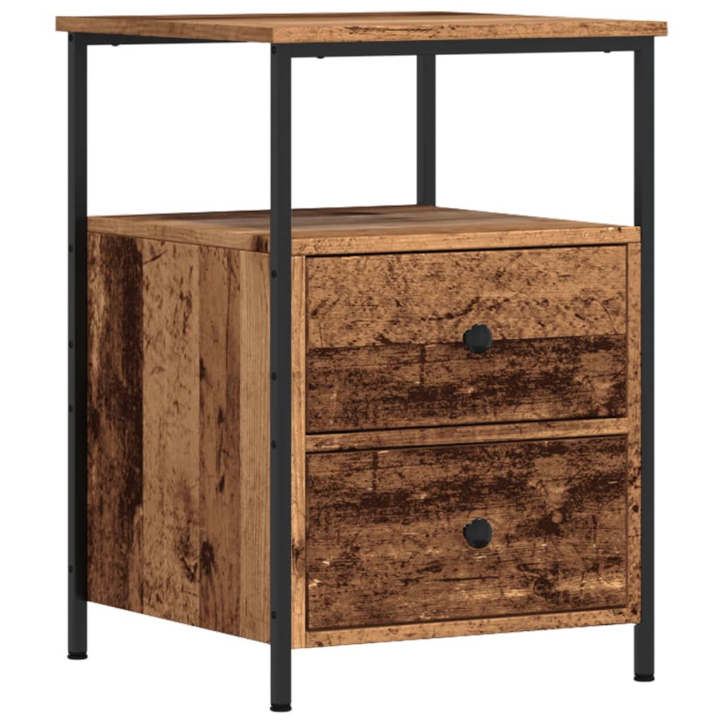 vidaXL Tables de chevet 2 pcs Aspect bois de récupération 34x35,5x50 cm Bois d'ingénierie