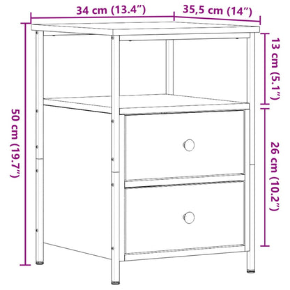 vidaXL Tables de chevet 2 pcs Aspect bois de récupération 34x35,5x50 cm Bois d'ingénierie