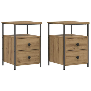 vidaXL Nachttische 2 Stk. Artisan-Eiche 34x35,5x50 cm Holzwerkstoff