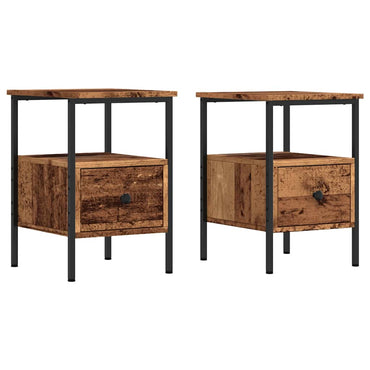 vidaXL Nachttische 2 Stk. Altholz-Optik 34x36x50 cm Holzwerkstoff