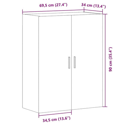 Wandschrank Artisan-Eiche 69,5x34x90 cm