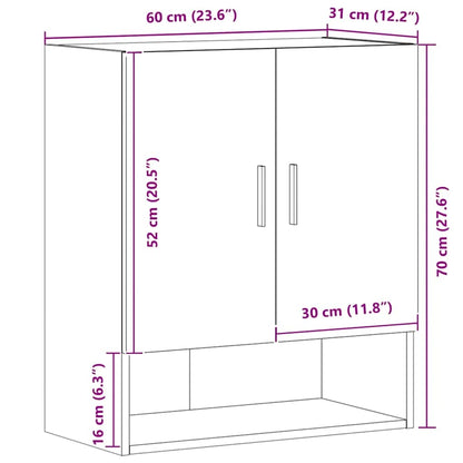 vidaXL Wandschrank Artisan-Eiche 60x31x70 cm Holzwerkstoff