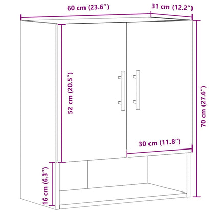 vidaXL Armoire murale chêne artisan 60x31x70 cm bois d'ingénierie