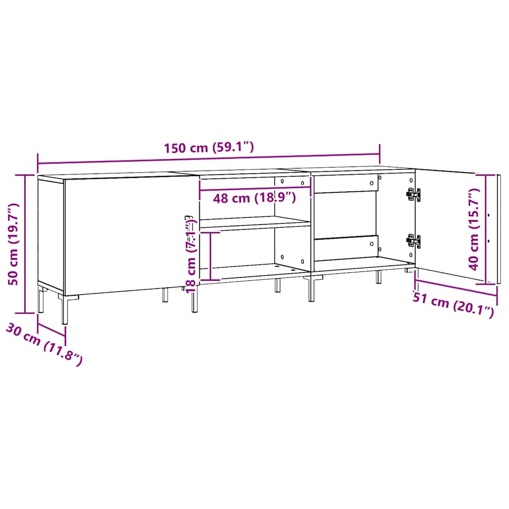 TV-Schrank Artisan-Eiche 150x30x50 cm Holzwerkstoff