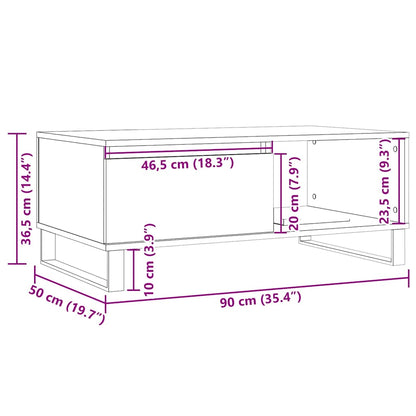 vidaXL Couchtisch Altholz-Optik 90x50x36,5 cm Holzwerkstoff