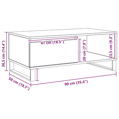 vidaXL Couchtisch Artisan-Eiche 90x50x36,5 cm Holzwerkstoff