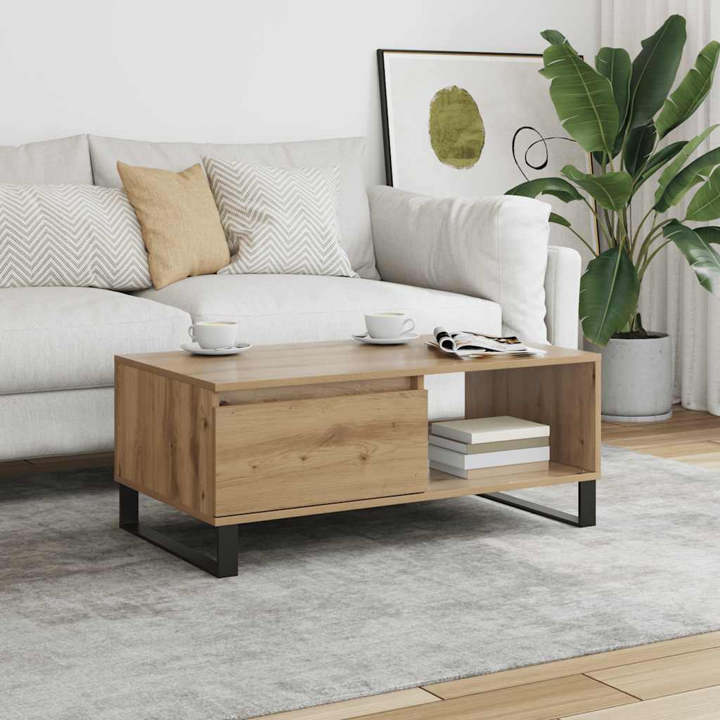 vidaXL Couchtisch Artisan-Eiche 90x50x36,5 cm Holzwerkstoff