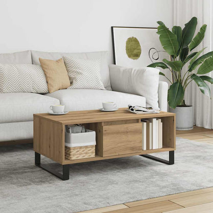vidaXL Table basse chêne artisan 90x50x36,5 cm bois d'ingénierie