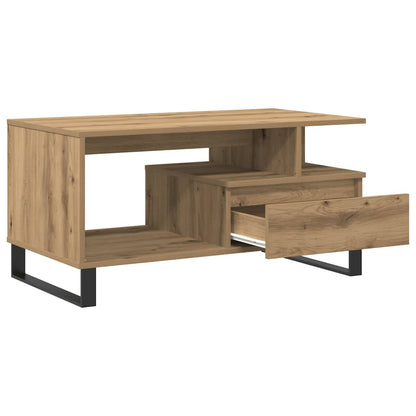 vidaXL Table basse chêne artisan 90x49x45 cm bois d'ingénierie