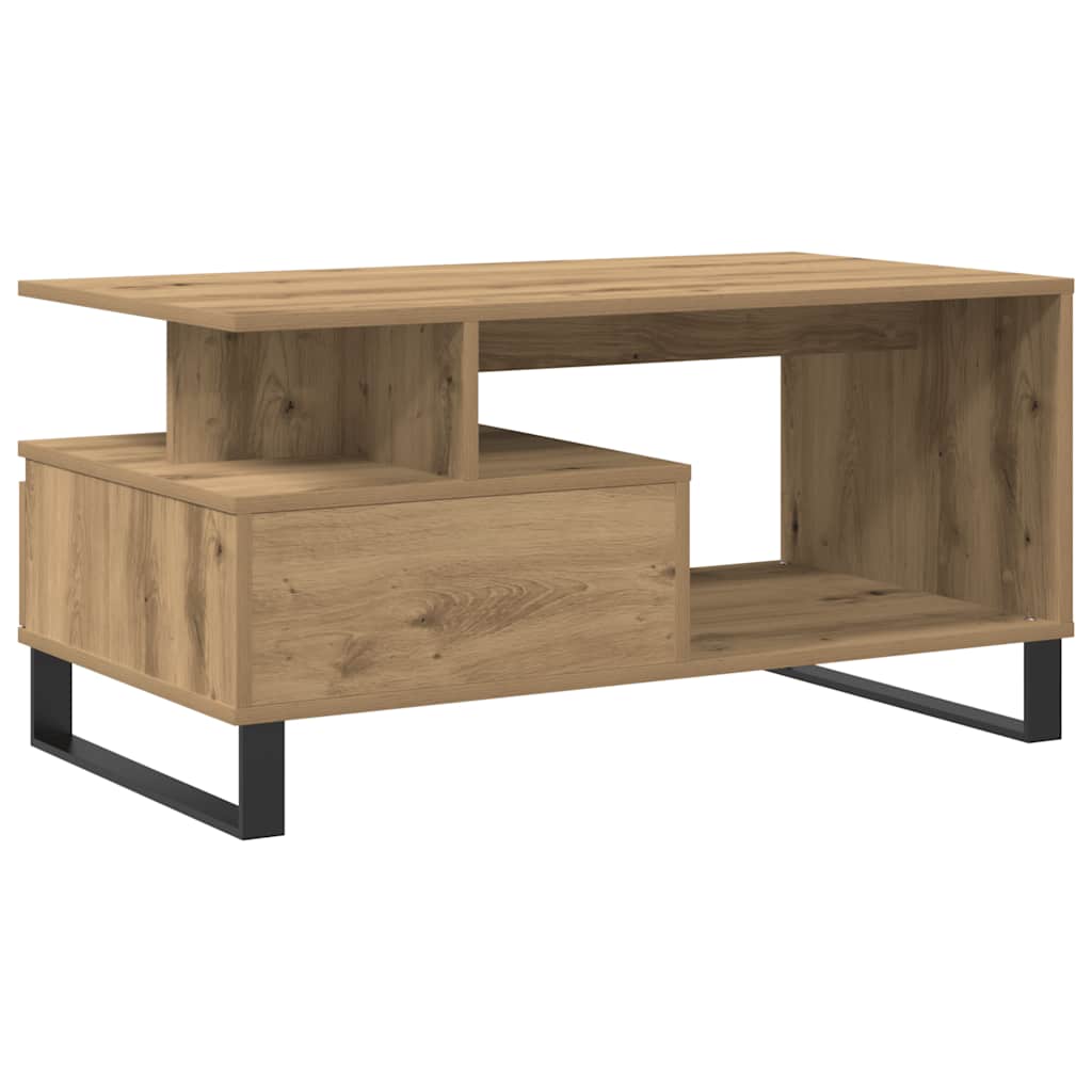 vidaXL Table basse chêne artisan 90x49x45 cm bois d'ingénierie