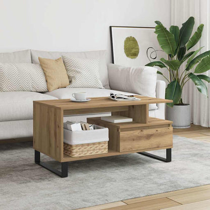 vidaXL Table basse chêne artisan 90x49x45 cm bois d'ingénierie