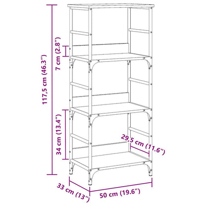 vidaXL Bücherregal Artisan-Eiche 50x33x117,5 cm Holzwerkstoff