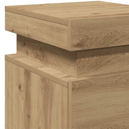 vidaXL LED-Nachttische 2 Stk. Artisan-Eiche 35x39x55 cm Holzwerkstoff