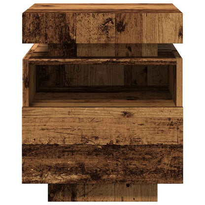 vidaXL Nachttisch mit LED-Leuchten Altholz-Optik 40x39x48,5 cm