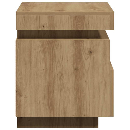 vidaXL Nachttische mit LED-Leuchten 2 Stk. Artisan-Eiche 40x39x48,5 cm
