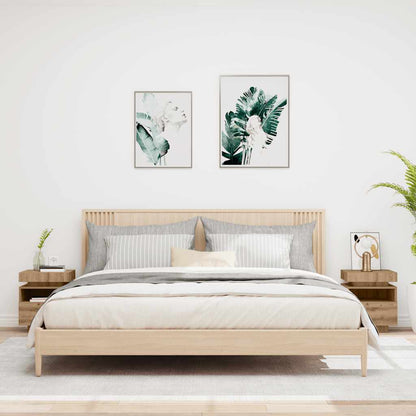 vidaXL Nachttische mit LED-Leuchten 2 Stk. Artisan-Eiche 40x39x48,5 cm