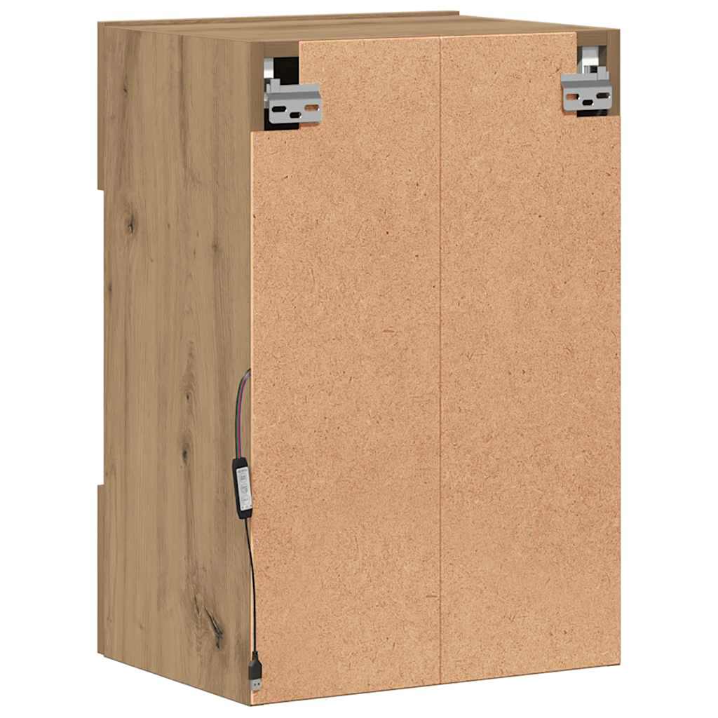 Wandschränke mit LED-Leuchten für TV 2 Stk. Artisan-Eiche