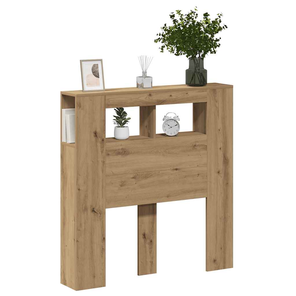 LED-Kopfteil Artisan-Eiche 100x18,5x103,5 cm Holzwerkstoff