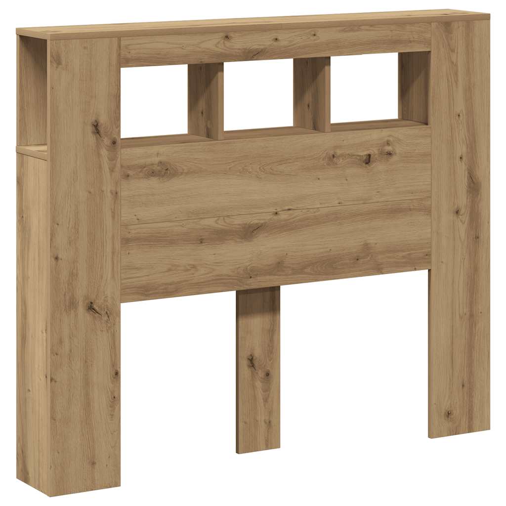 LED-Kopfteil Artisan-Eiche 120x18,5x103,5 cm Holzwerkstoff