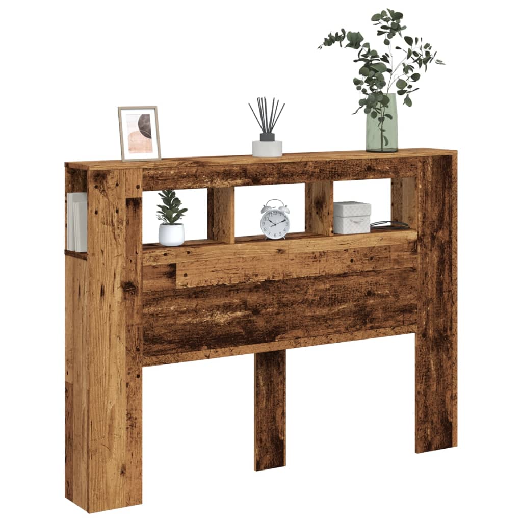 vidaXL LED-Kopfteil Altholz-Optik 140x18,5x103,5 cm Holzwerkstoff