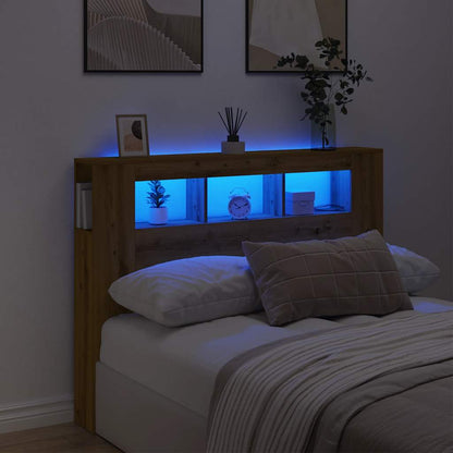 vidaXL LED-Kopfteil Artisan-Eiche 140x18,5x103,5 cm Holzwerkstoff