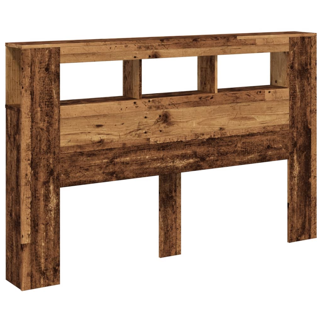 vidaXL LED-Kopfteil Altholz-Optik 160x18,5x103,5 cm Holzwerkstoff