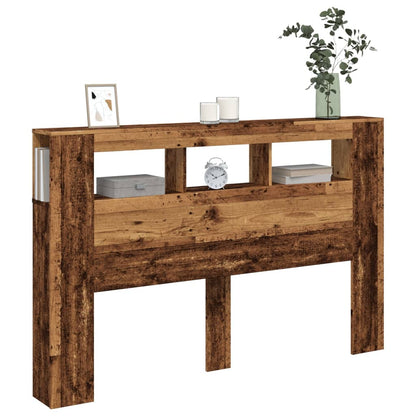 vidaXL LED-Kopfteil Altholz-Optik 160x18,5x103,5 cm Holzwerkstoff