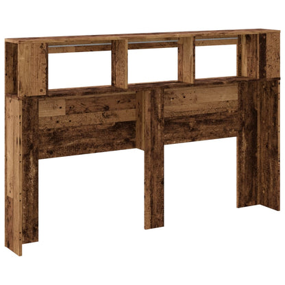 vidaXL LED-Kopfteil Altholz-Optik 160x18,5x103,5 cm Holzwerkstoff