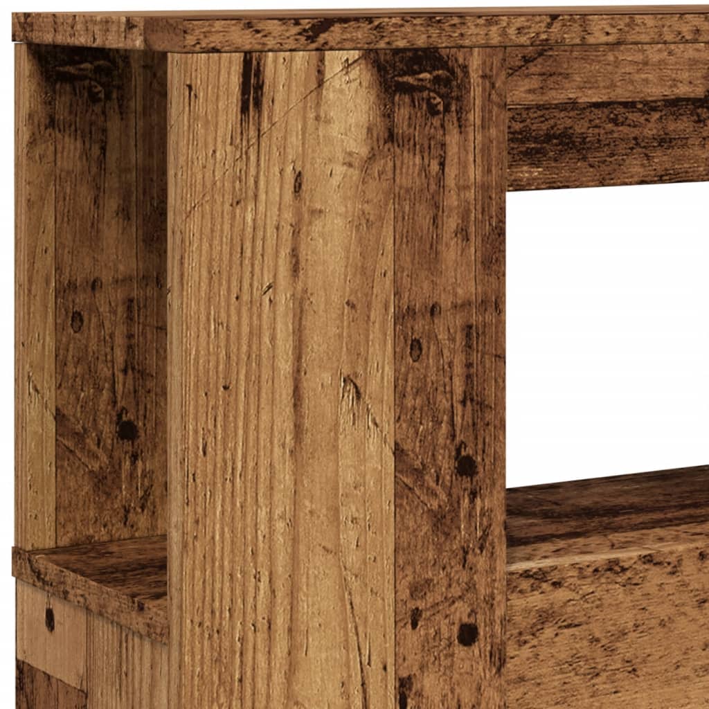 vidaXL LED-Kopfteil Altholz-Optik 160x18,5x103,5 cm Holzwerkstoff