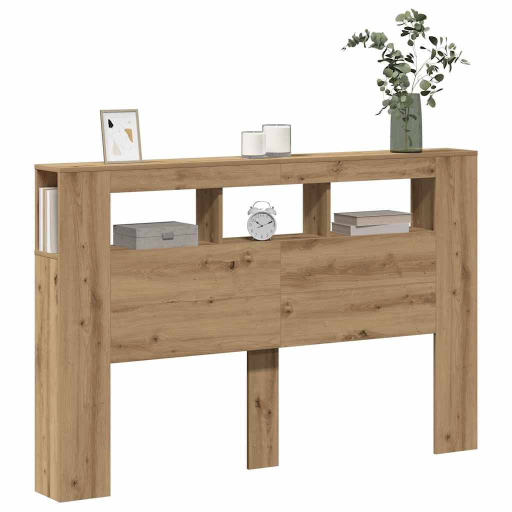 vidaXL LED-Kopfteil Artisan-Eiche 160x18,5x103,5 cm Holzwerkstoff