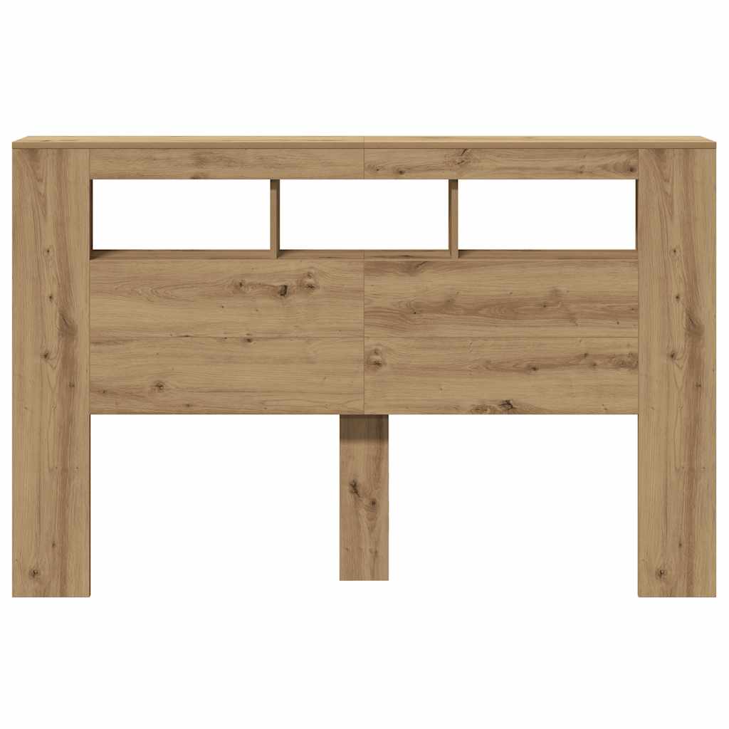 vidaXL LED-Kopfteil Artisan-Eiche 160x18,5x103,5 cm Holzwerkstoff