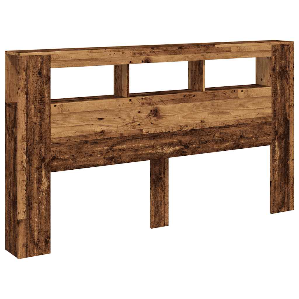 vidaXL LED-Kopfteil Altholz-Optik 180x18,5x103,5 cm Holzwerkstoff