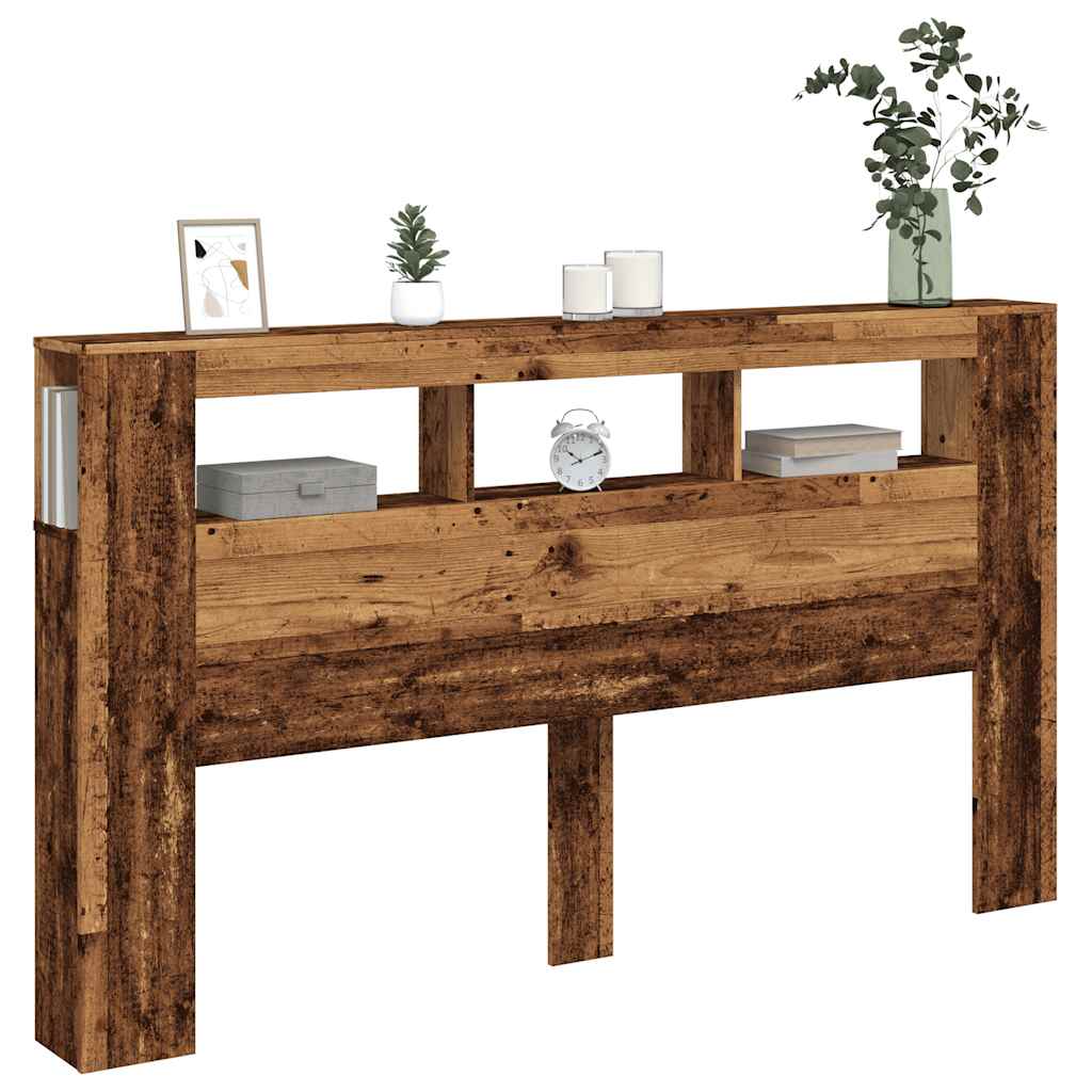 vidaXL LED-Kopfteil Altholz-Optik 180x18,5x103,5 cm Holzwerkstoff