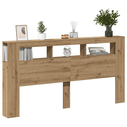 vidaXL LED-Kopfteil Artisan-Eiche 200x18,5x103,5 cm Holzwerkstoff
